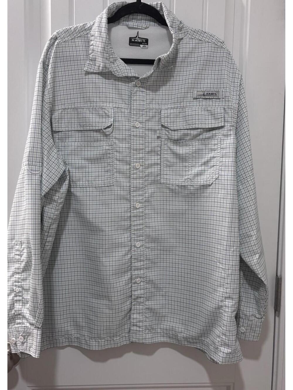 Habit Long Sleeve Fishing Short Size XL NWOT Plaid 40+ UPF